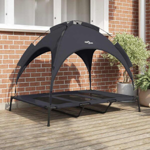 vidaXL Hondenbed Zwart 122 x 93 x 106,5 cm Staal