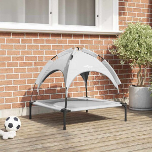 vidaXL Hondenbed Zilvergrijs 71 x 64 x 71 cm Staal