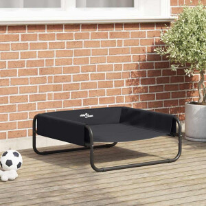 vidaXL Hondenbed Zwart 75 x 75 x 30 cm Staal