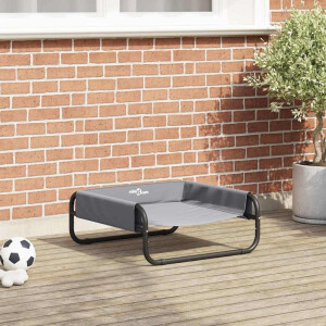 vidaXL Hondenbed Lichtgrijs 57 x 57 x 24 cm Staal