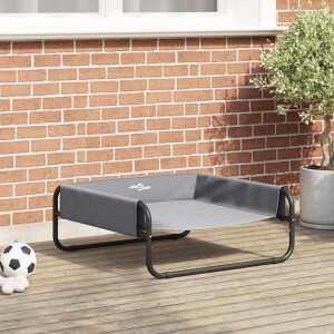 vidaXL Hondenbed Lichtgrijs 75 x 75 x 30 cm Staal
