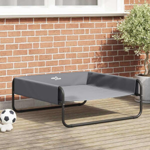 vidaXL Hondenbed Lichtgrijs 85 x 85 x 33 cm Staal