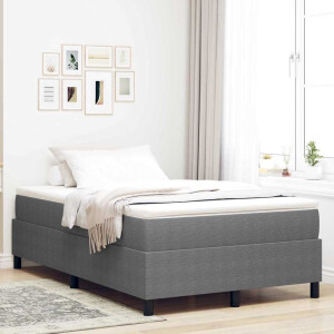 vidaXL Boxspringbed Lichtgrijs en wit. 120 x 190 cm Katoen Stof