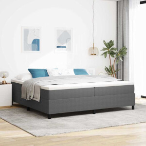 vidaXL Boxspringbed Lichtgrijs en wit. 200 x 200 cm Katoen Stof