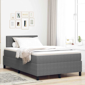 vidaXL Boxspringbed Lichtgrijs en wit. 120 x 190 cm Katoen Stof