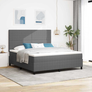 vidaXL Boxspringbed Lichtgrijs en wit. 180 x 200 cm Katoen Stof