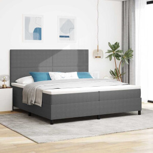 vidaXL Boxspringbed Lichtgrijs en wit. 200 x 200 cm Katoen Stof