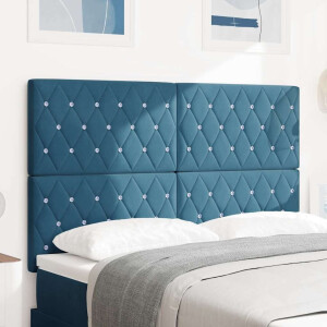 vidaXL Hoofdbord Donkerblauw 144 cm Fluweel