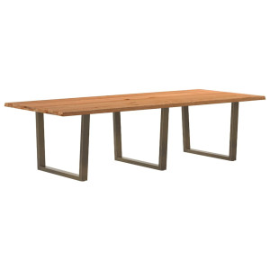 vidaXL Eettafel met natuurlijke rand 280x120x74 cm massief eikenhout