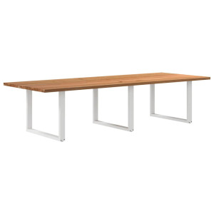 vidaXL Eettafel rechthoekig 320x120x74 cm massief eikenhout lichtbruin
