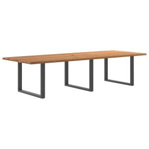 vidaXL Eettafel rechthoekig 320x120x74 cm massief eikenhout lichtbruin