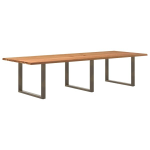 vidaXL Eettafel rechthoekig 320x120x74 cm massief eikenhout lichtbruin