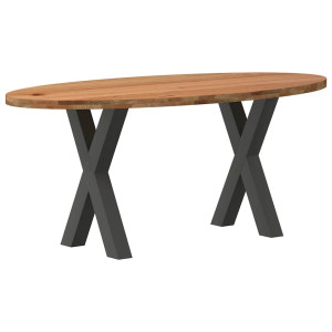 vidaXL Eettafel 180x90x74 cm ovaal massief eikenhout lichtbruin