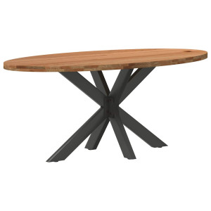 vidaXL Eettafel 180x90x74 cm ovaal massief eikenhout lichtbruin