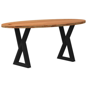 vidaXL Eettafel 180x90x74 cm ovaal massief eikenhout lichtbruin