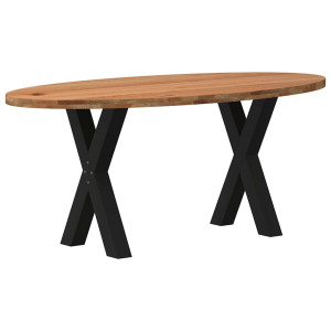 vidaXL Eettafel 180x90x74 cm ovaal massief eikenhout lichtbruin