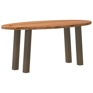 vidaXL Eettafel 180x90x74 cm ovaal massief eikenhout lichtbruin