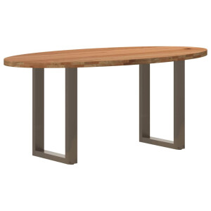 vidaXL Eettafel 180x90x74 cm ovaal massief eikenhout lichtbruin