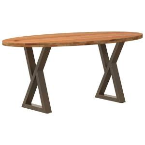 vidaXL Eettafel 180x90x74 cm ovaal massief eikenhout lichtbruin