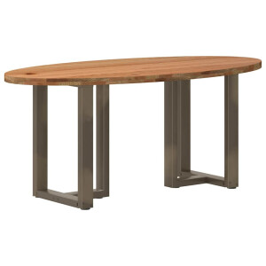 vidaXL Eettafel 180x90x74 cm ovaal massief eikenhout lichtbruin