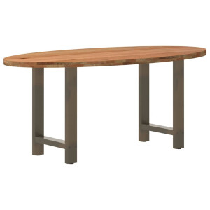 vidaXL Eettafel 180x90x74 cm ovaal massief eikenhout lichtbruin