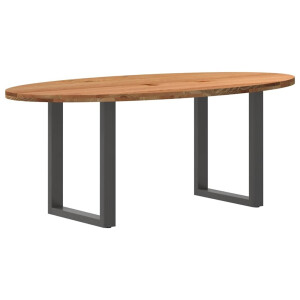 vidaXL Eettafel 200x100x74 cm ovaal massief eikenhout lichtbruin