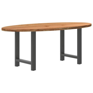 vidaXL Eettafel 200x100x74 cm ovaal massief eikenhout lichtbruin