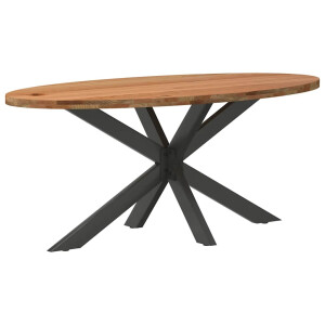 vidaXL Eettafel 200x100x74 cm ovaal massief eikenhout lichtbruin