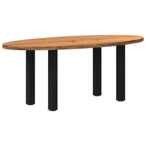 vidaXL Eettafel 200x100x74 cm ovaal massief eikenhout lichtbruin