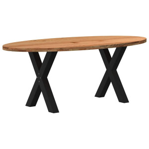 vidaXL Eettafel 200x100x74 cm ovaal massief eikenhout lichtbruin