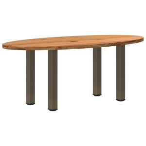 vidaXL Eettafel 200x100x74 cm ovaal massief eikenhout lichtbruin