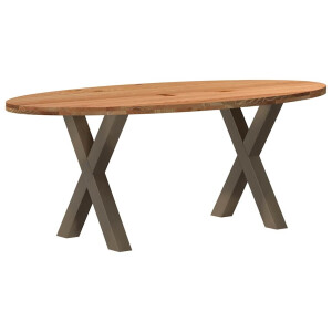 vidaXL Eettafel 200x100x74 cm ovaal massief eikenhout lichtbruin