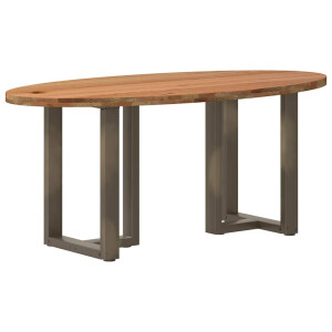 vidaXL Eettafel 200x100x74 cm ovaal massief eikenhout lichtbruin