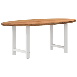 vidaXL Eettafel 200x100x74 cm ovaal massief eikenhout lichtbruin