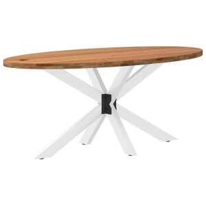 vidaXL Eettafel 200x100x74 cm ovaal massief eikenhout lichtbruin