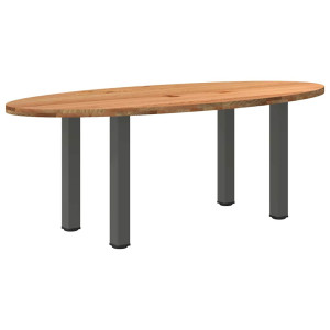 vidaXL Eettafel 220x100x74 cm ovaal massief eikenhout lichtbruin
