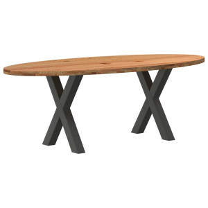 vidaXL Eettafel 220x100x74 cm ovaal massief eikenhout lichtbruin