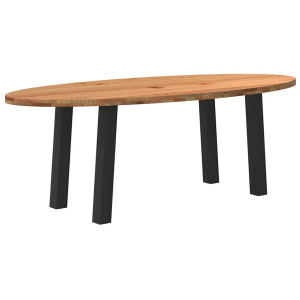 vidaXL Eettafel 220x100x74 cm ovaal massief eikenhout lichtbruin