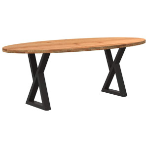 vidaXL Eettafel 220x100x74 cm ovaal massief eikenhout lichtbruin