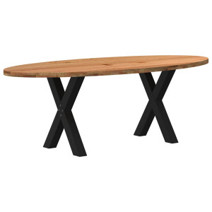 vidaXL Eettafel 220x100x74 cm ovaal massief eikenhout lichtbruin