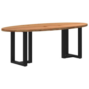 vidaXL Eettafel 220x100x74 cm ovaal massief eikenhout lichtbruin