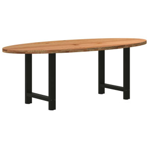vidaXL Eettafel 220x100x74 cm ovaal massief eikenhout lichtbruin