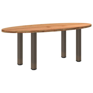 vidaXL Eettafel 220x100x74 cm ovaal massief eikenhout lichtbruin