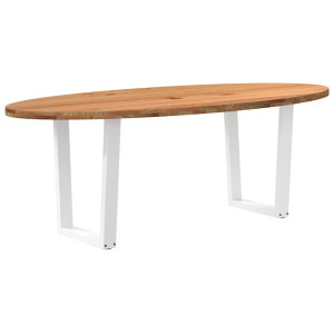 vidaXL Eettafel 220x100x74 cm ovaal massief eikenhout lichtbruin