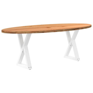 vidaXL Eettafel 220x100x74 cm ovaal massief eikenhout lichtbruin