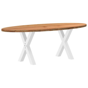 vidaXL Eettafel 220x100x74 cm ovaal massief eikenhout lichtbruin