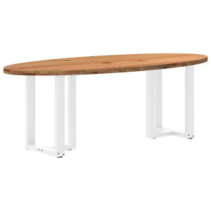 vidaXL Eettafel 220x100x74 cm ovaal massief eikenhout lichtbruin