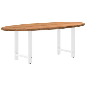 vidaXL Eettafel 220x100x74 cm ovaal massief eikenhout lichtbruin