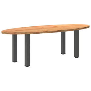 vidaXL Eettafel 240x100x74 cm ovaal massief eikenhout lichtbruin