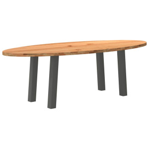 vidaXL Eettafel 240x100x74 cm ovaal massief eikenhout lichtbruin